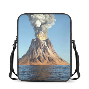 Volcanic Mountain Print Rectangular Crossbody Bag