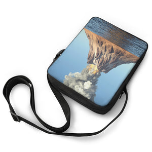 Volcanic Mountain Print Rectangular Crossbody Bag