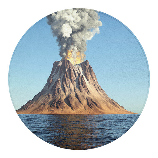 Volcanic Mountain Print Round Blanket