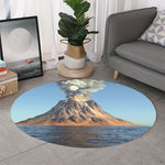Volcanic Mountain Print Round Rug
