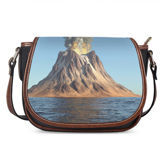 Volcanic Mountain Print Saddle Bag