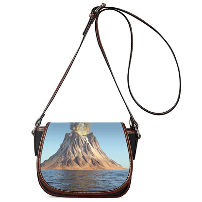 Volcanic Mountain Print Saddle Bag