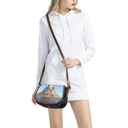 Volcanic Mountain Print Saddle Bag