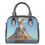 Volcanic Mountain Print Shoulder Handbag