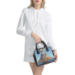 Volcanic Mountain Print Shoulder Handbag