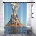 Volcanic Mountain Print Shower Curtain