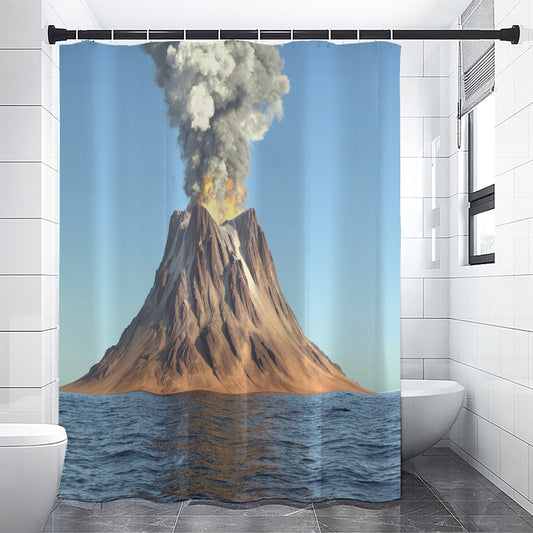 Volcanic Mountain Print Shower Curtain