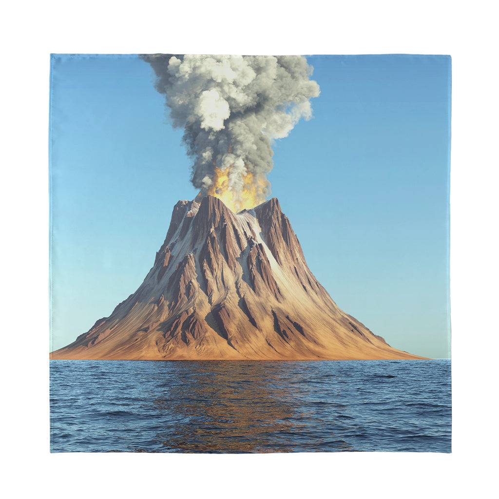 Volcanic Mountain Print Silk Bandana