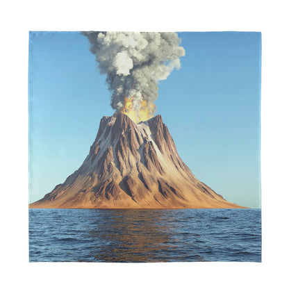Volcanic Mountain Print Silk Bandana