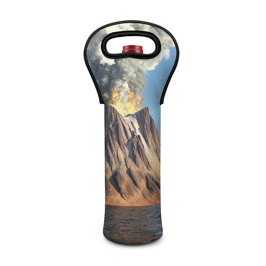 Volcanic Mountain Print Single Neoprene Wine Tote