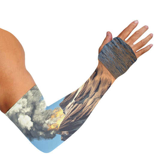 Volcanic Mountain Print Sun Protection Arm Sleeves