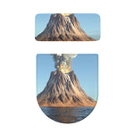 Volcanic Mountain Print Toilet Lid And Tank Cover Set