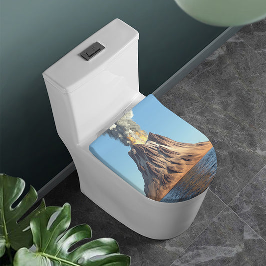 Volcanic Mountain Print Toilet Lid Cover