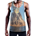 Volcanic Mountain Print Men's Workout Tank Top