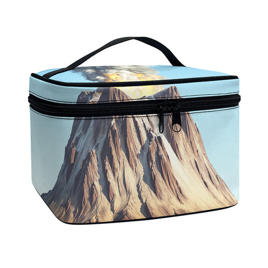 Volcanic Mountain Print Travel Makeup Bag