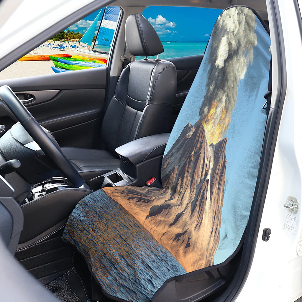 Volcanic Mountain Print Waterproof Car Seat Cover