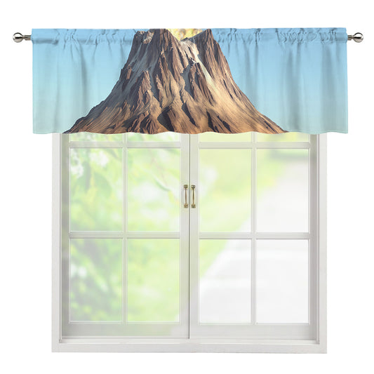 Volcanic Mountain Print Window Valance