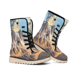 Volcanic Mountain Print Winter Boots