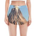 Volcanic Mountain Print Women's Split Running Shorts