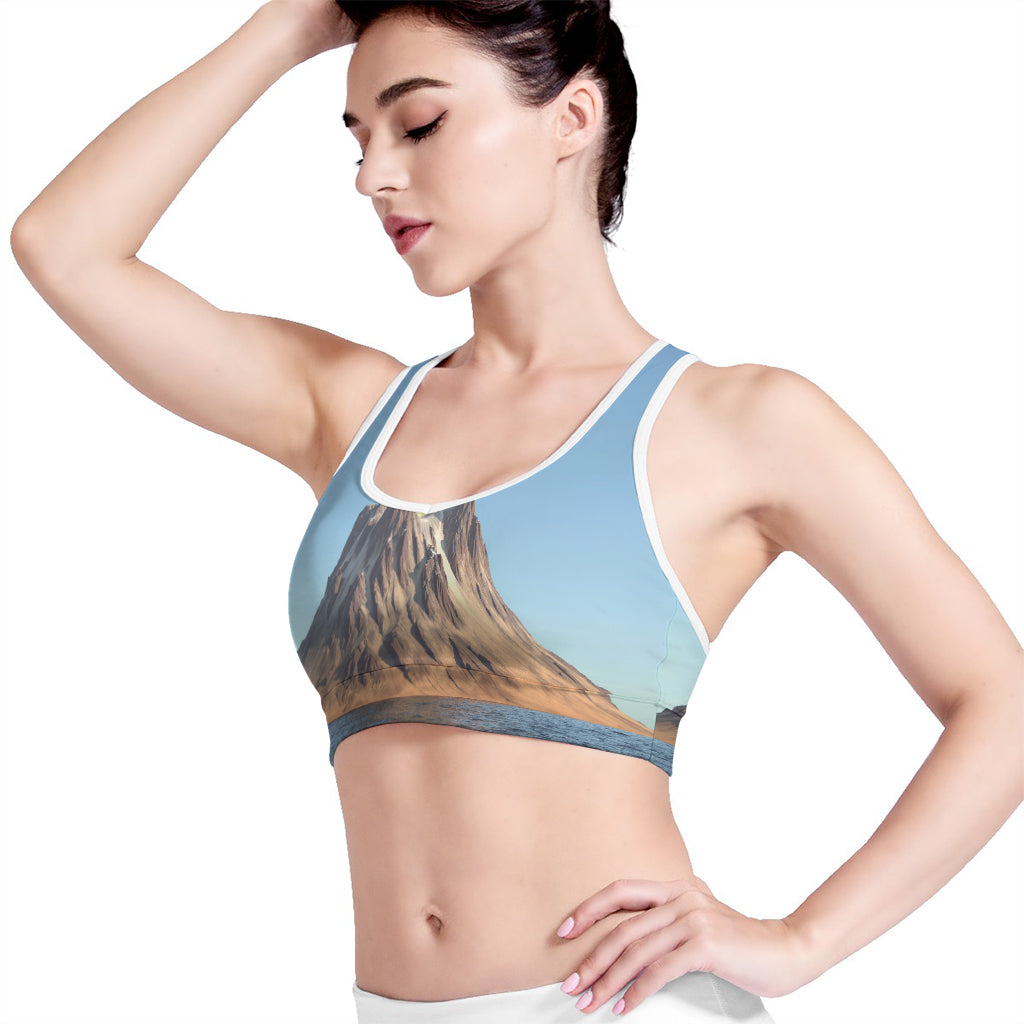 Volcanic Mountain Print Women's Sports Bra