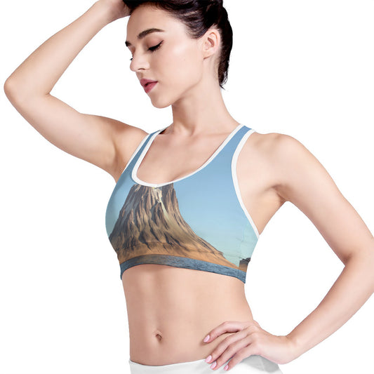 Volcanic Mountain Print Women's Sports Bra