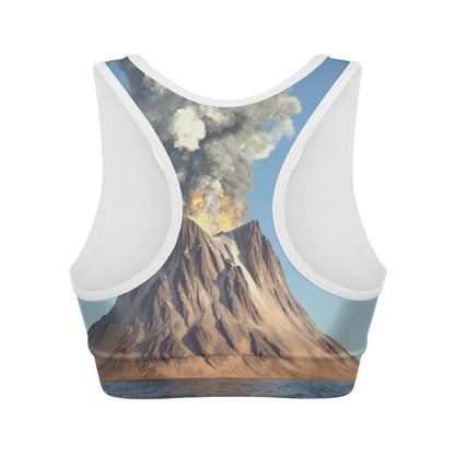 Volcanic Mountain Print Women's Sports Bra