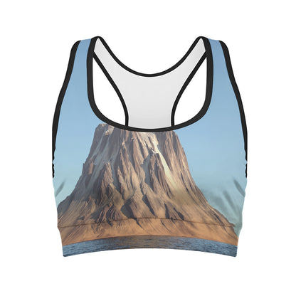 Volcanic Mountain Print Women's Sports Bra