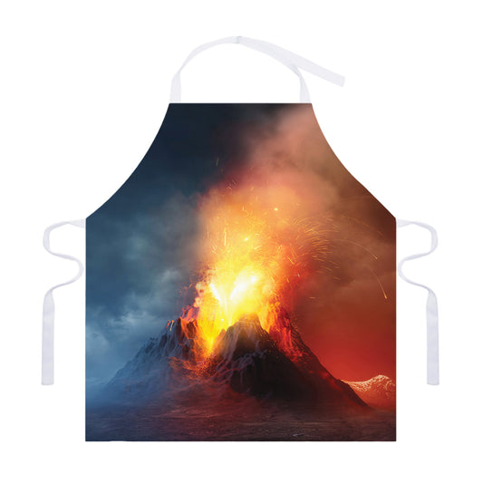 Volcano Eruption Print Adjustable Apron