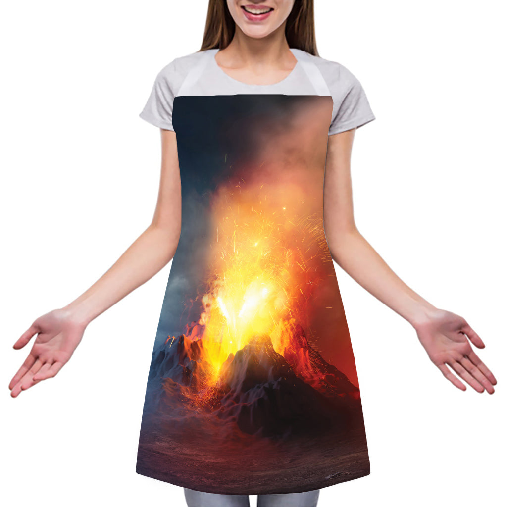Volcano Eruption Print Adjustable Apron