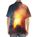 Volcano Eruption Print Aloha Shirt
