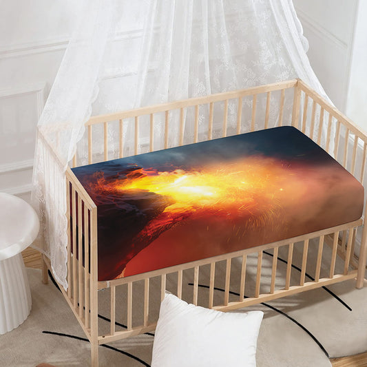 Volcano Eruption Print Baby Crib Sheet