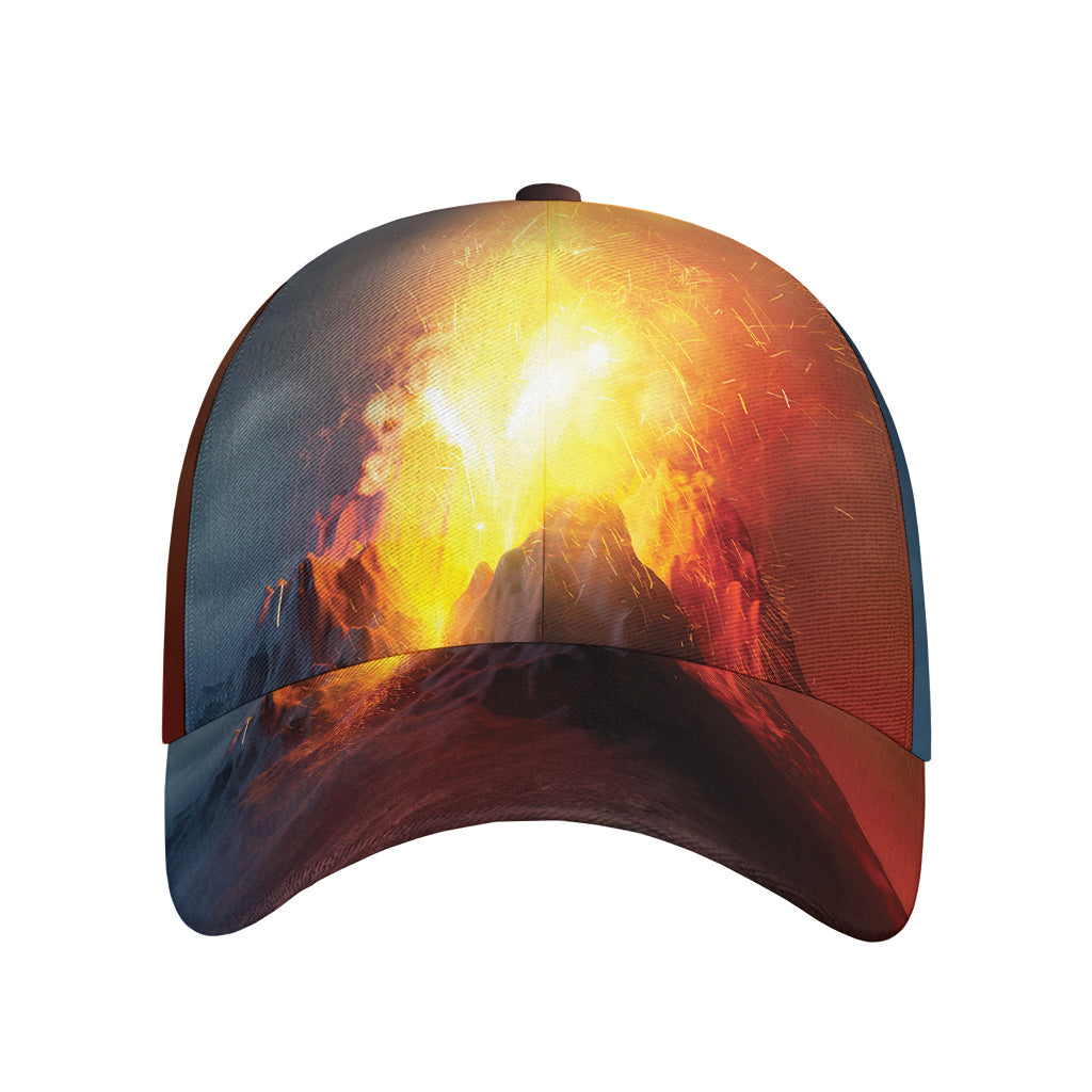 Volcano Eruption Print Baseball Cap