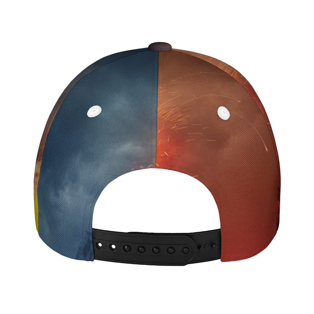 Volcano Eruption Print Baseball Cap