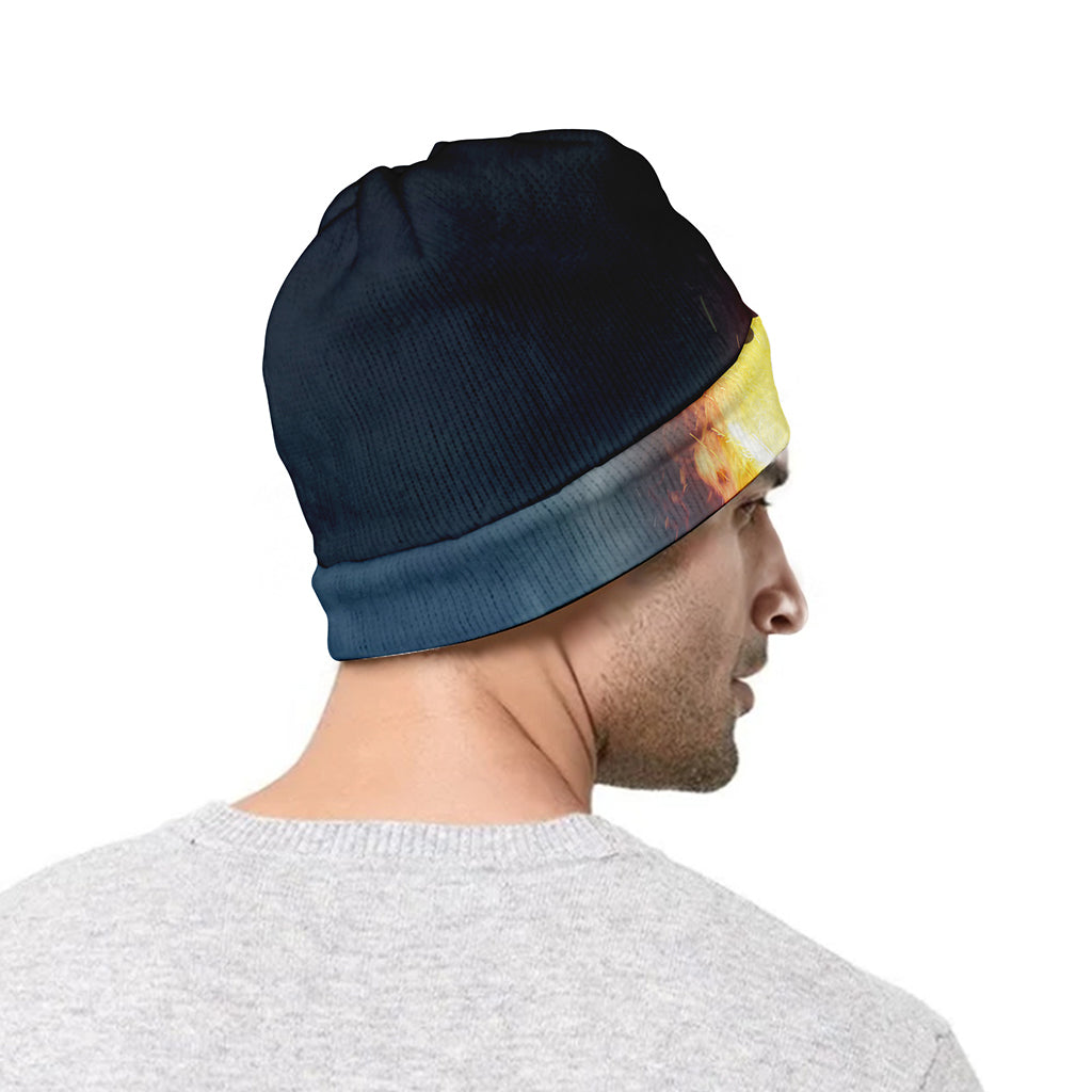 Volcano Eruption Print Beanie