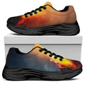Volcano Eruption Print Black Chunky Shoes
