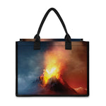 Volcano Eruption Print Canvas Tote Bag