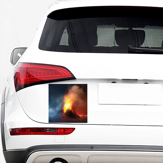 Volcano Eruption Print Car Sticker
