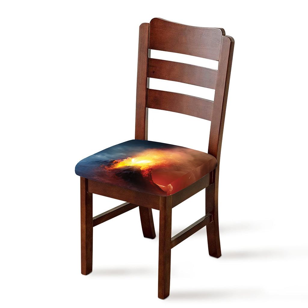 Volcano Eruption Print Chair Cushion Cover