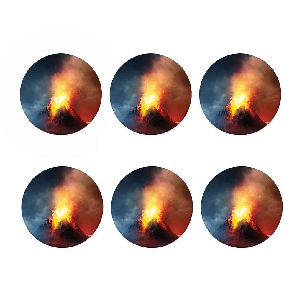 Volcano Eruption Print Coaster Set