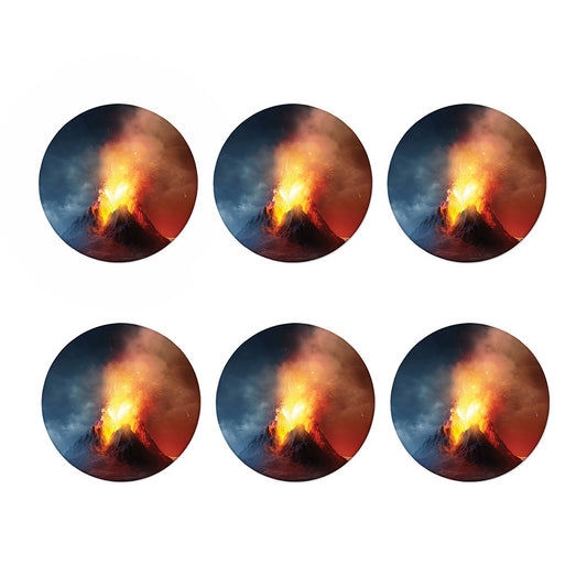Volcano Eruption Print Coaster Set