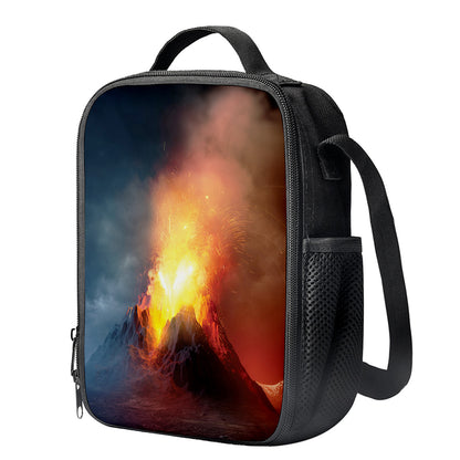 Volcano Eruption Print Crossbody Lunch Bag