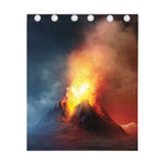 Volcano Eruption Print Curtain