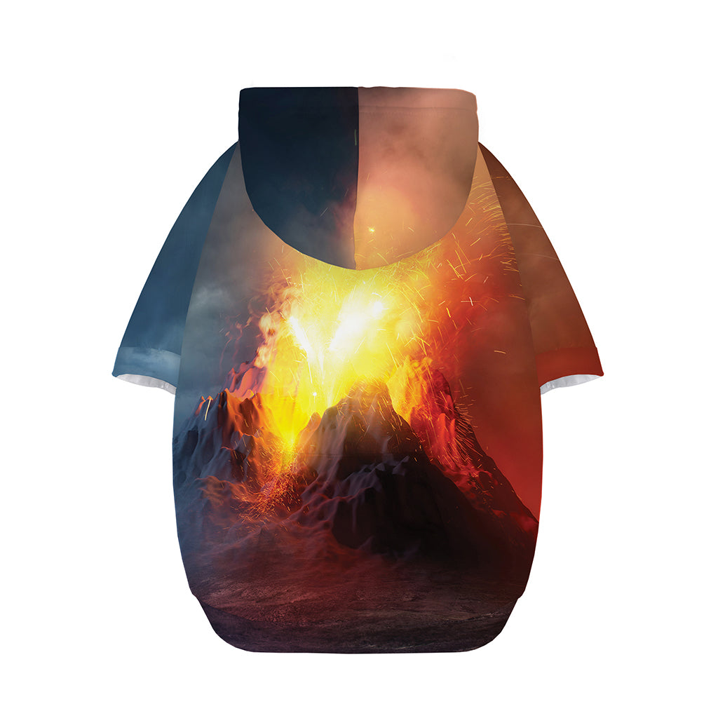 Volcano Eruption Print Dog Zip Up Hoodie