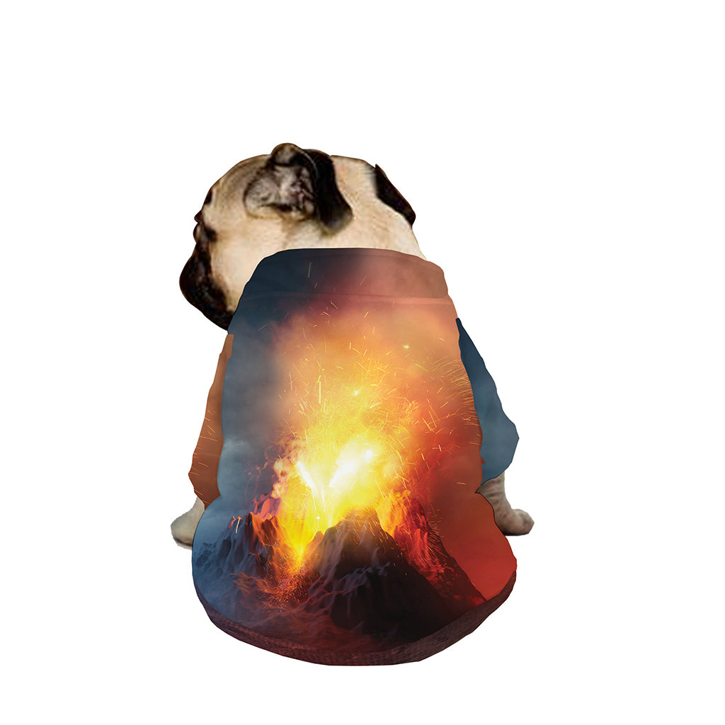 Volcano Eruption Print Dog Zip Up Jacket