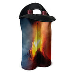 Volcano Eruption Print Double Neoprene Wine Tote