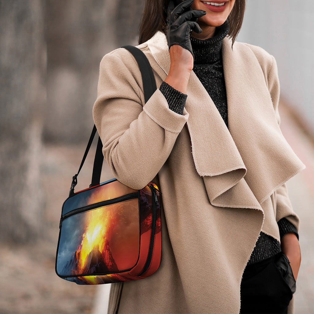 Volcano Eruption Print Double Strap Bible Bag