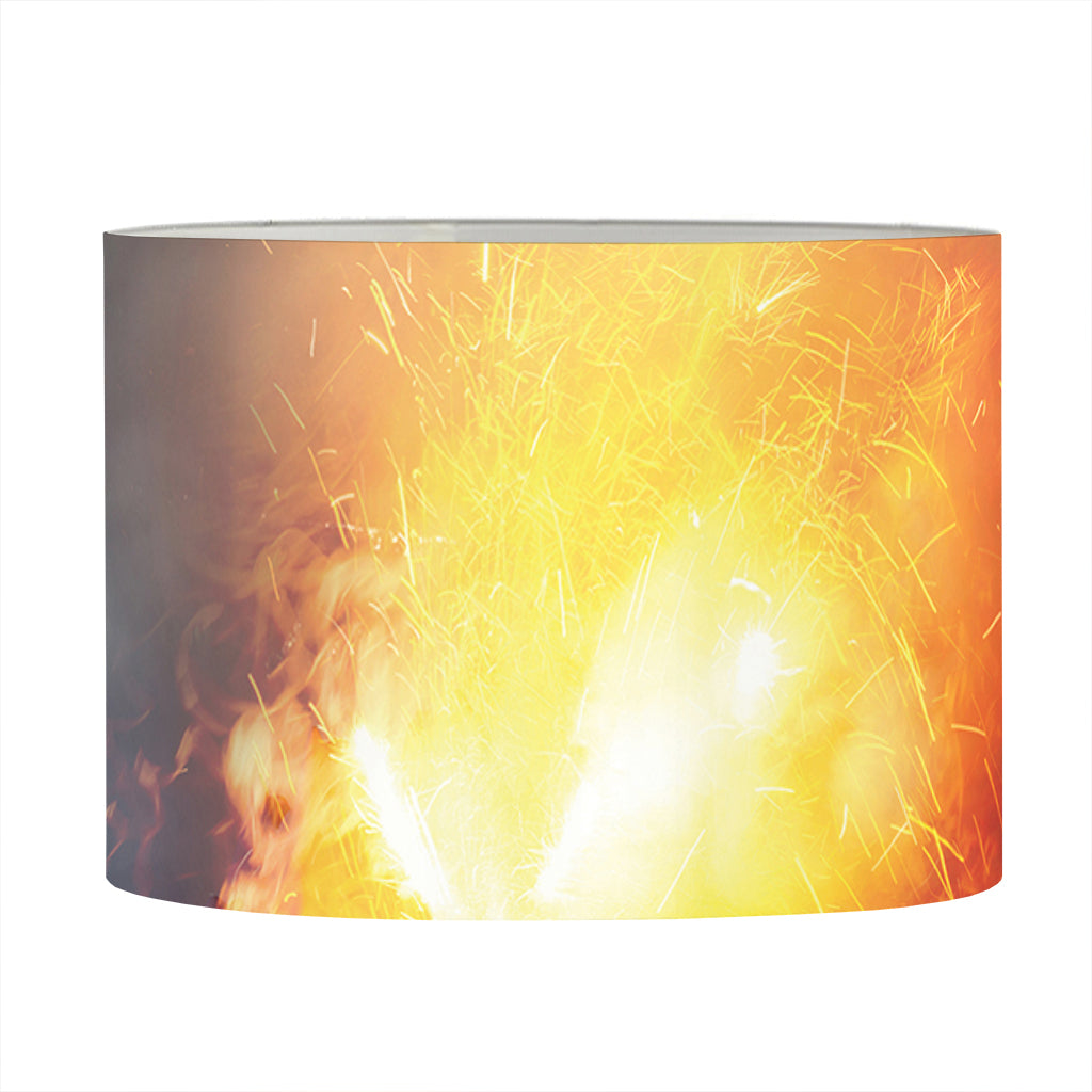 Volcano Eruption Print Drum Lamp Shade