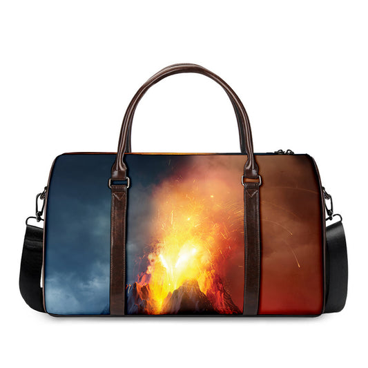 Volcano Eruption Print Duffle Bag