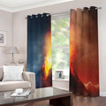 Volcano Eruption Print Extra Wide Grommet Curtains