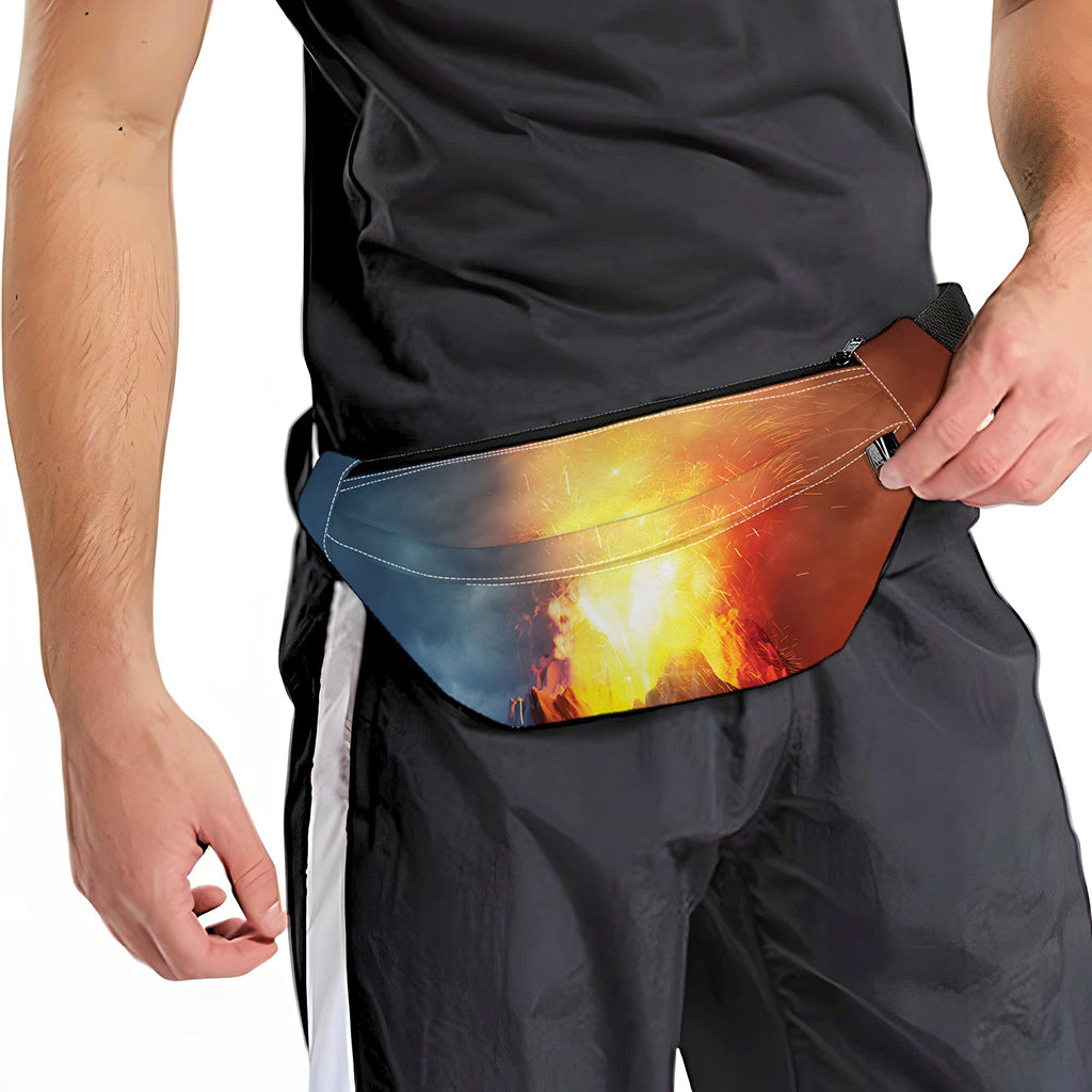 Volcano Eruption Print Fanny Pack